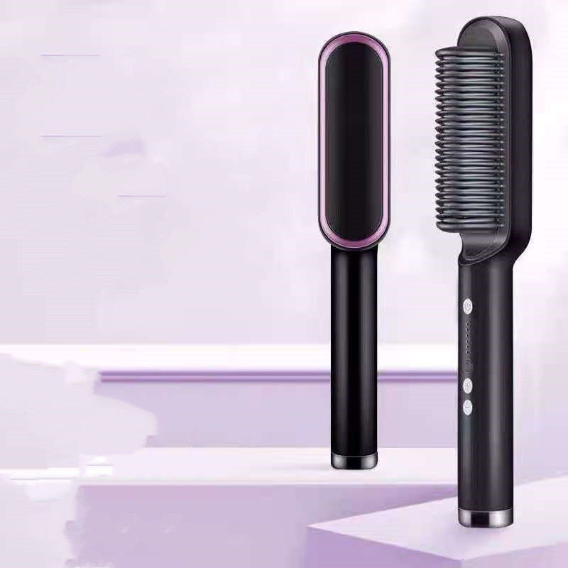 New 2 In 1 Hair Straightener Hot Comb Negative Ion Curling Tong Dual-purpose Electric Hair Brush ARZ