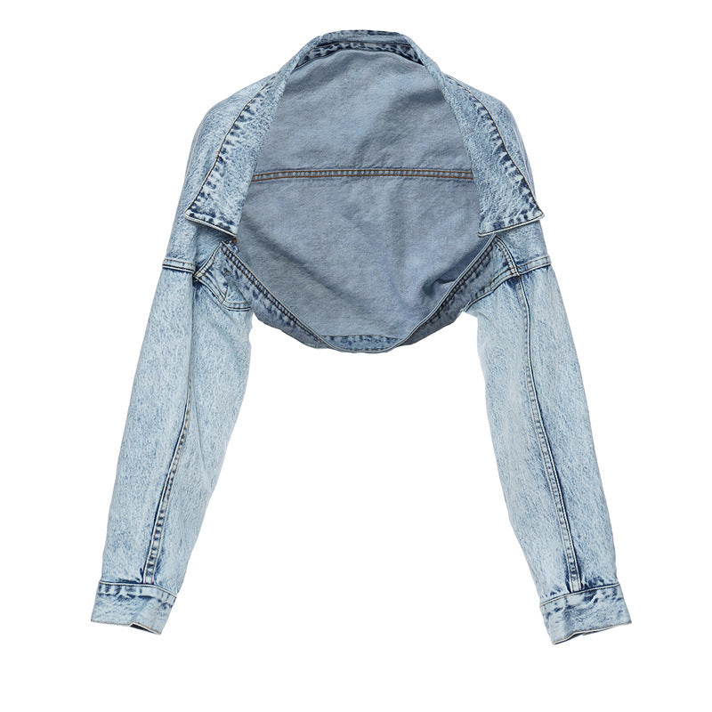 Motorcycle Jacket Short Denim Jacket Top ARZ