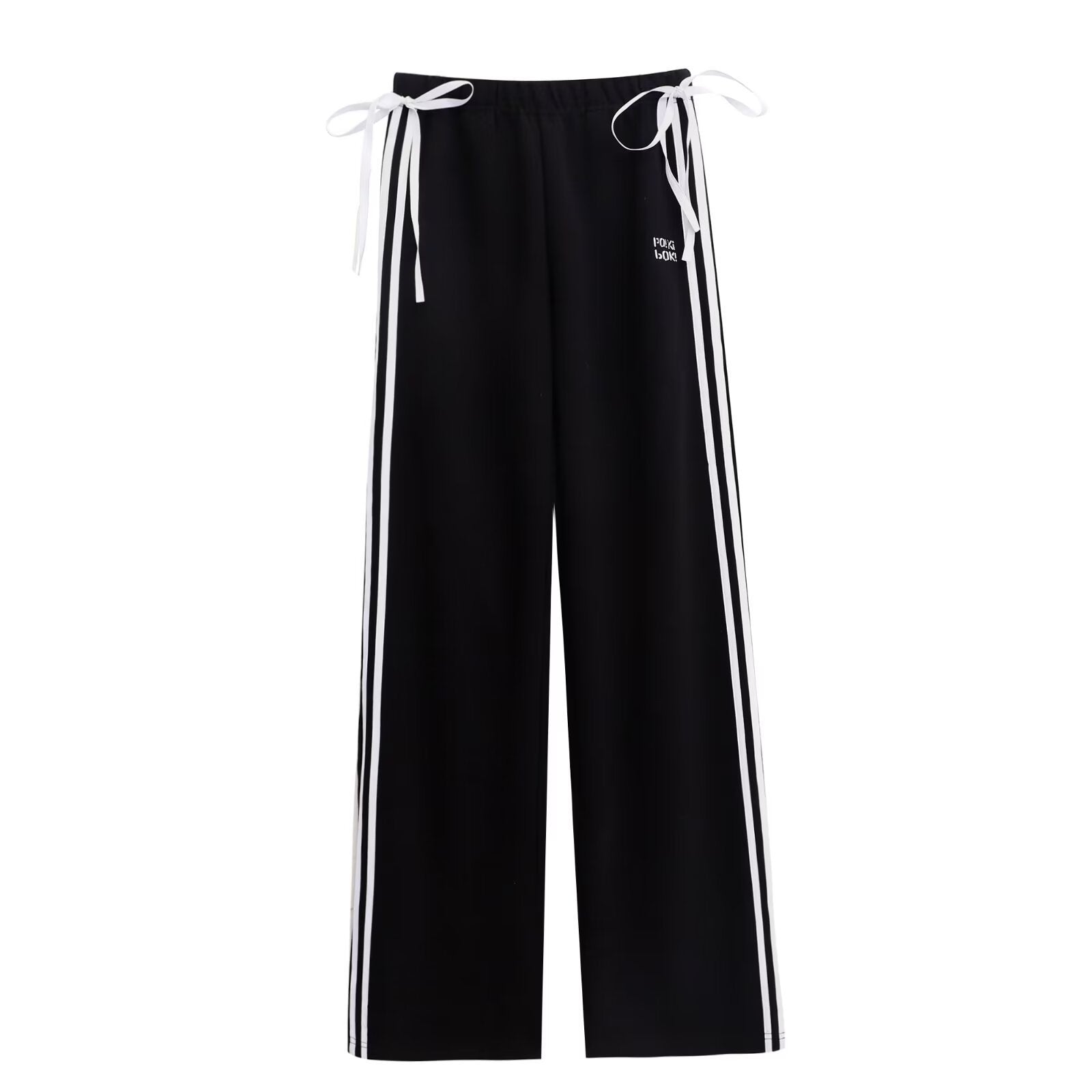 Bow Bandage Sweatpants Women's Straight Wide Leg Casual Sports Pants ARZ