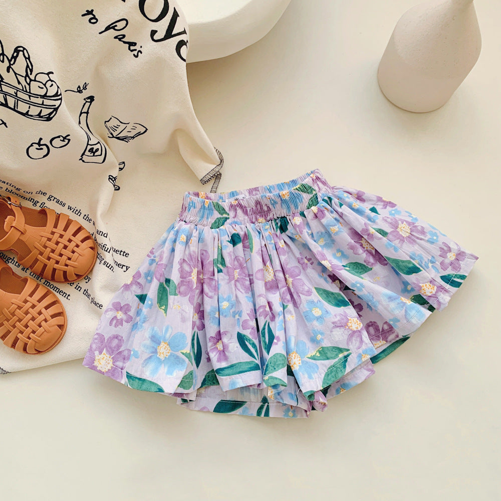 Children's Floral Shorts Bud Skirt Pants Fashionable ARZ