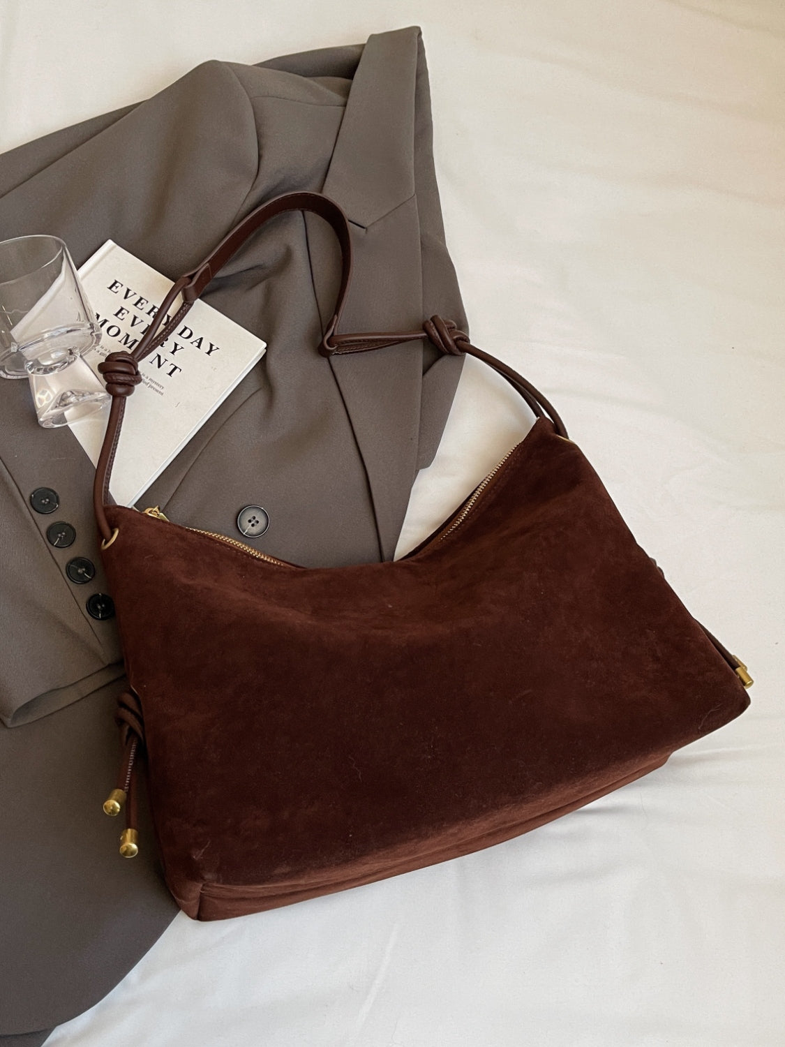 Suede Large Shoulder Bag Trendsi