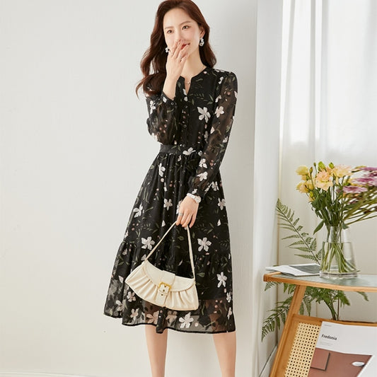 French Chiffon Floral Dress ARZ