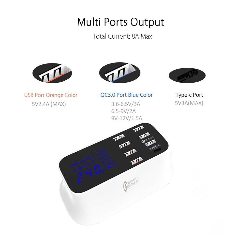 Quick Charge 3.0 Ordinary Smart USB Charger Station ARZ