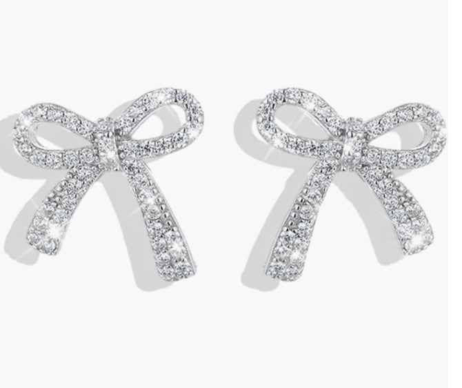 S925 Exquisite Women's Simple Full Diamond Cross Stud Earrings ARZ