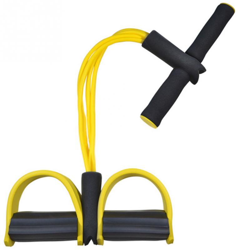 Natural Latex Foot Pedal Elastic Pull Rope with Handle Fitness Equipment Bodybuilding Expander ARZ