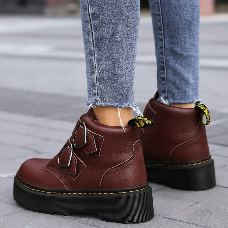 Thick-soled Heart-shaped Buckle Lazy Women's Boots ARZ