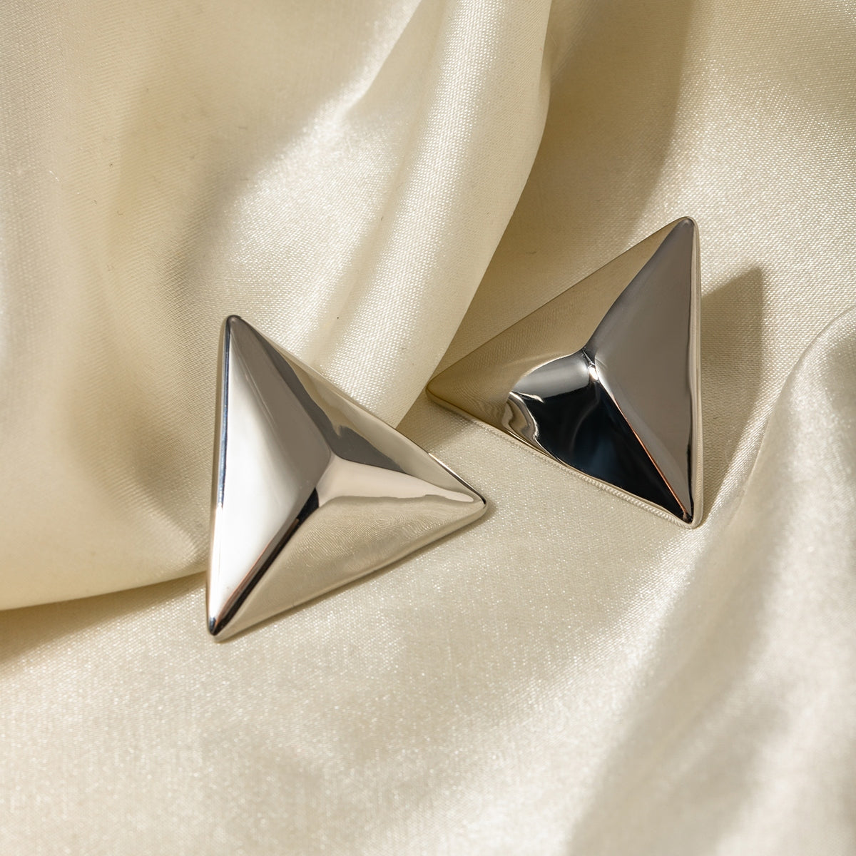 Stainless Steel 3D Triangle Earrings Trendsi