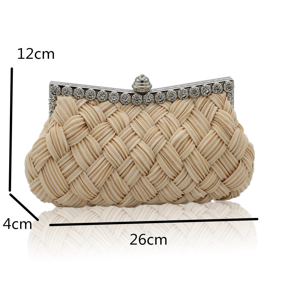 Diamond Bridal Clutch Bag Fold Dress Female Cloth Bag ARZ