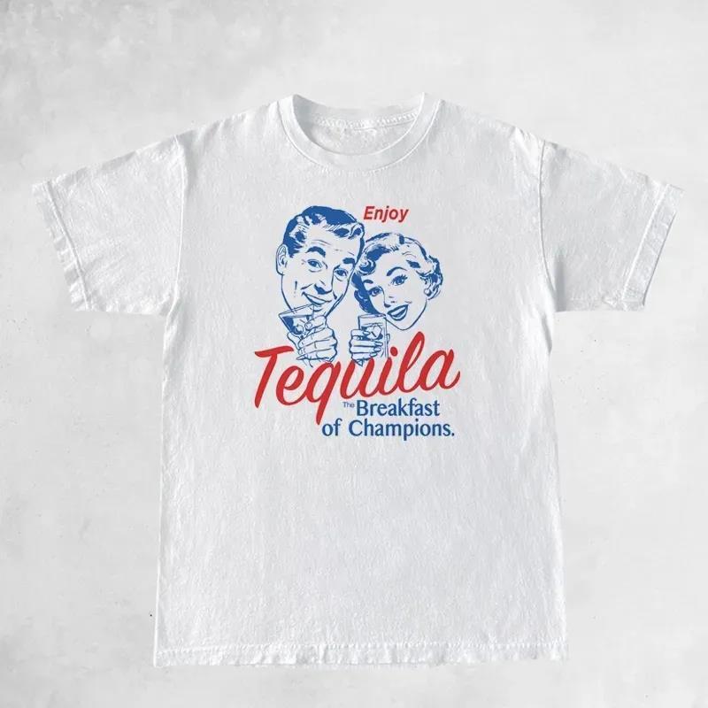 Enjoy Tequila Retro Graphic Tees Women Cute Funny Alcoh ARZ