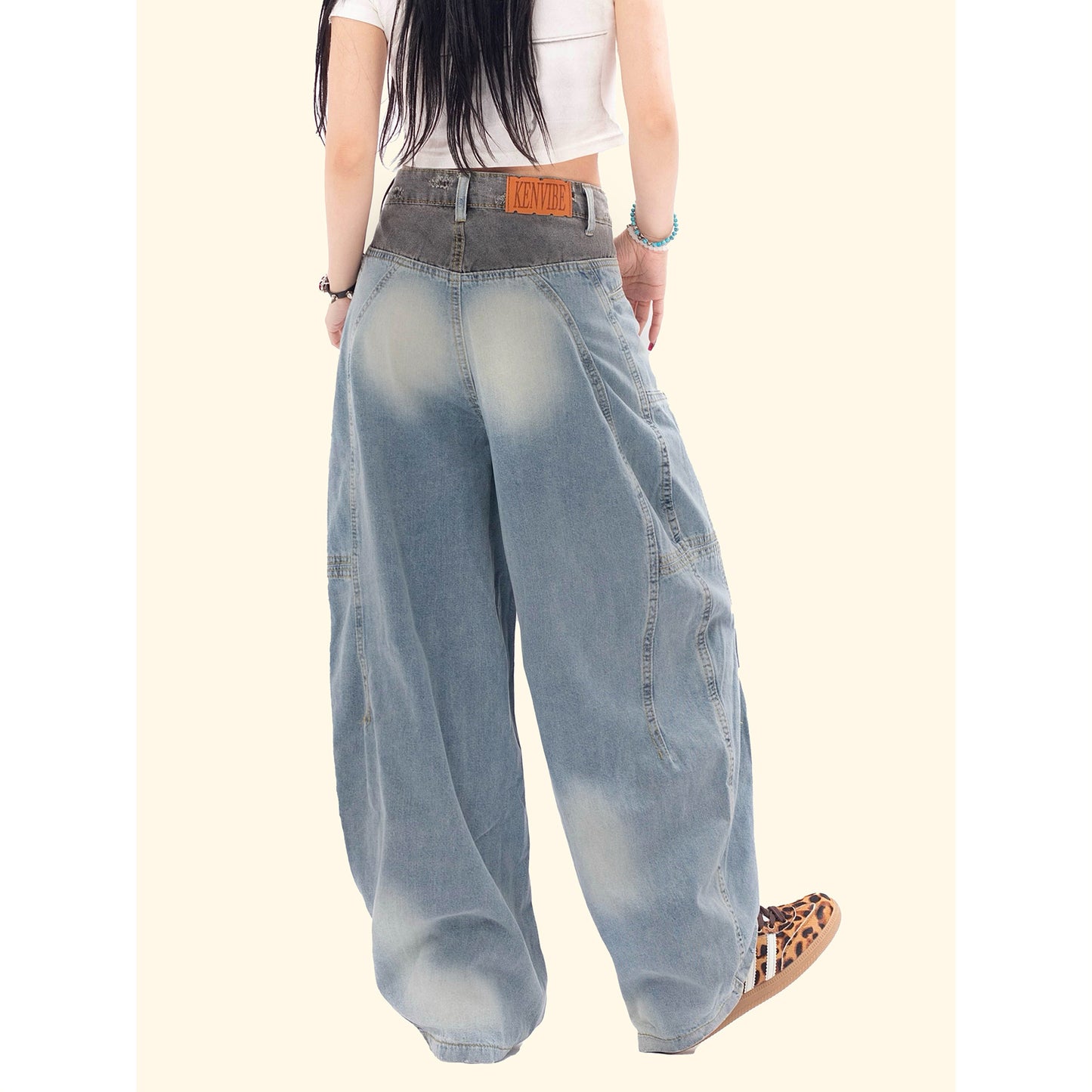 Fashionable Pleated Design Jeans For Women ARZ