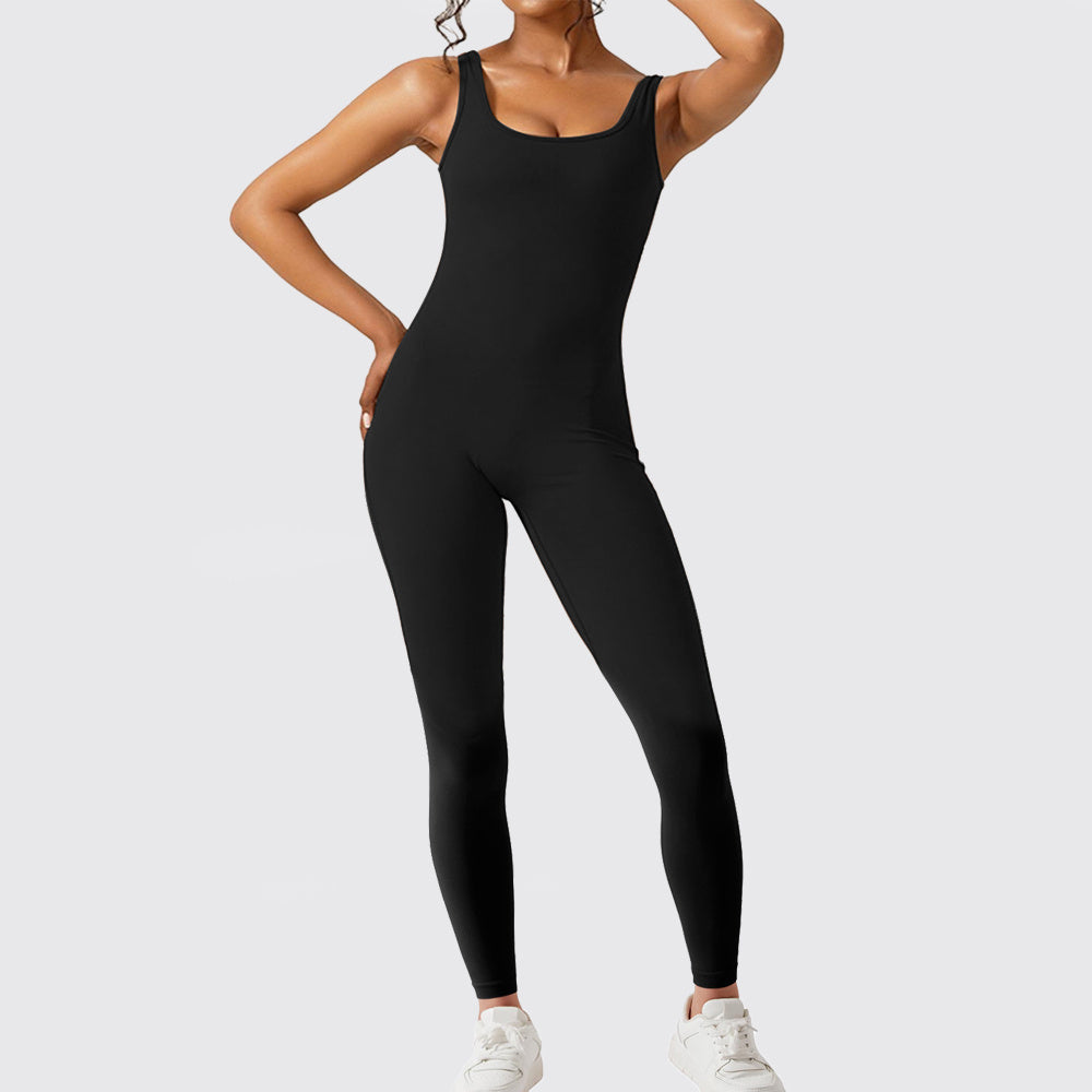 Women Sleeveless Flare Jumpsuits Fitness Yoga Long Pants ARZ