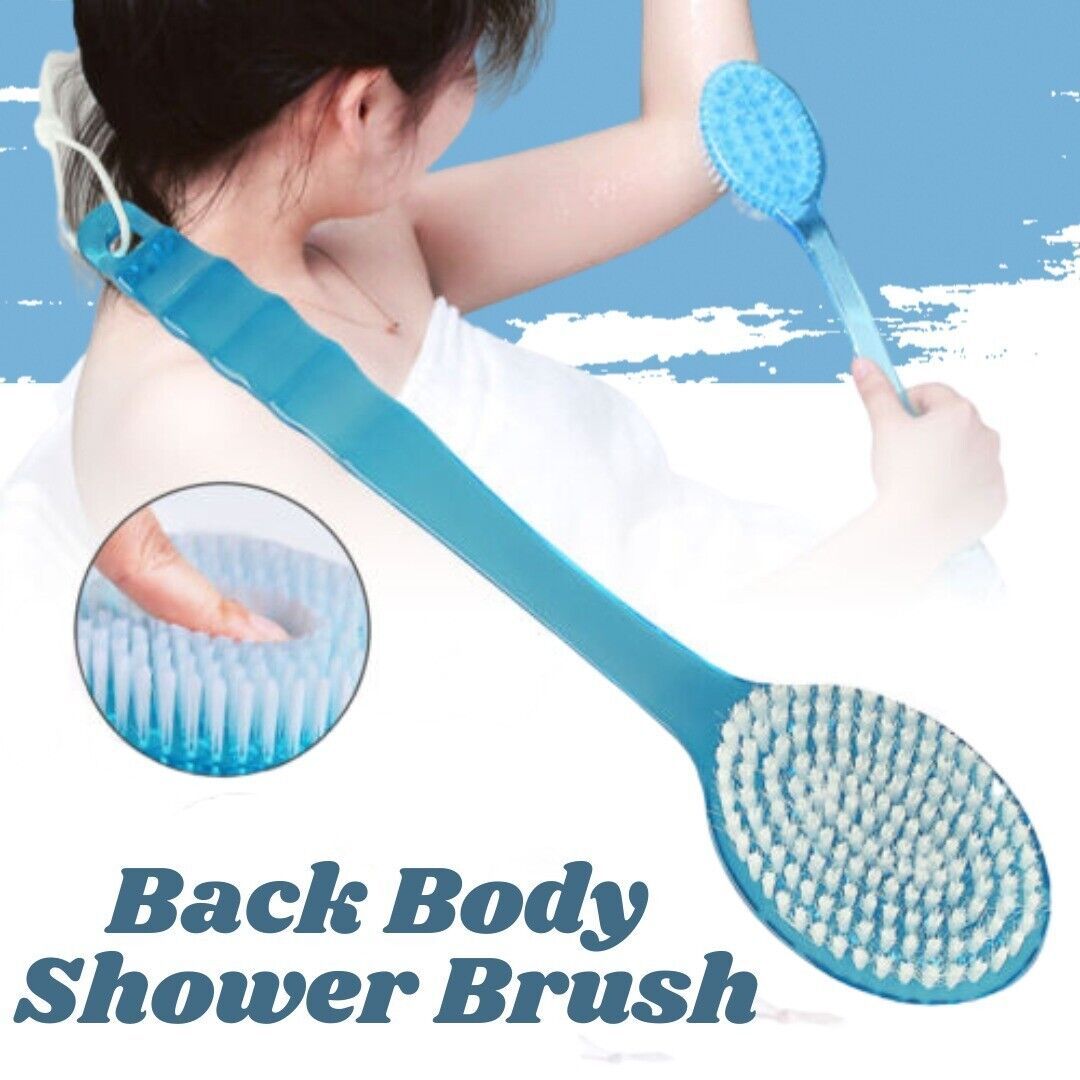 Back Body Shower BrushLong Handle Exfoliating Skin Spa Bath Soft Scrubber Clean ARZ