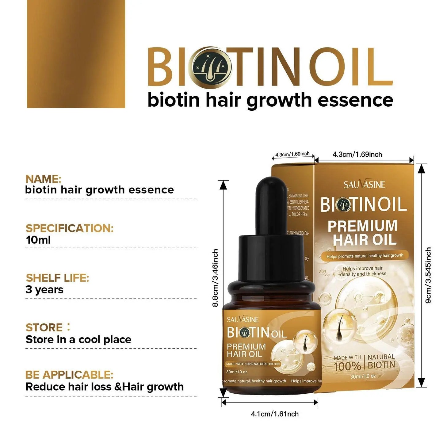 Biotin Hair Oil 30ml Moisturizing Repair ARZ