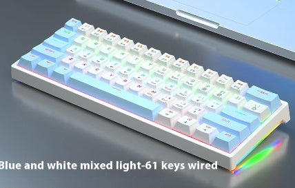 61 Key Small Bluish Black Black Tea Shaft Wired Hot Plug Computer Mechanical Keyboard ARZ