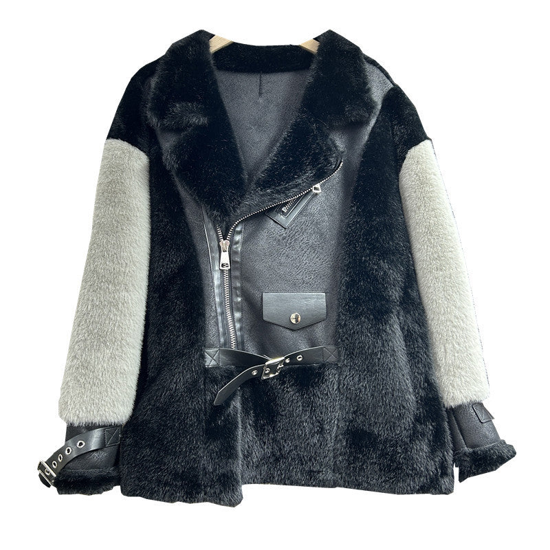 Fur Integrated Leisure Motorcycle Jacket Women ARZ