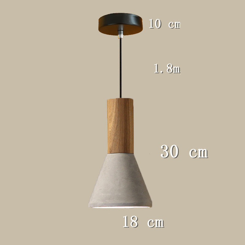 Loft Industrial Style Oak Cement Chandelier Nordic Living Room ARZ