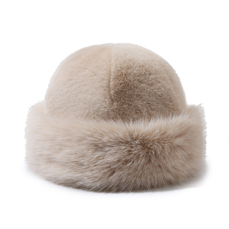 Thick Warm Artificial Fur Fashion Simple Fisherman Hat ARZ