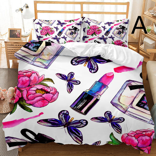 Butterfly Series Three-piece Bedding Quilt Cover Set ARZ