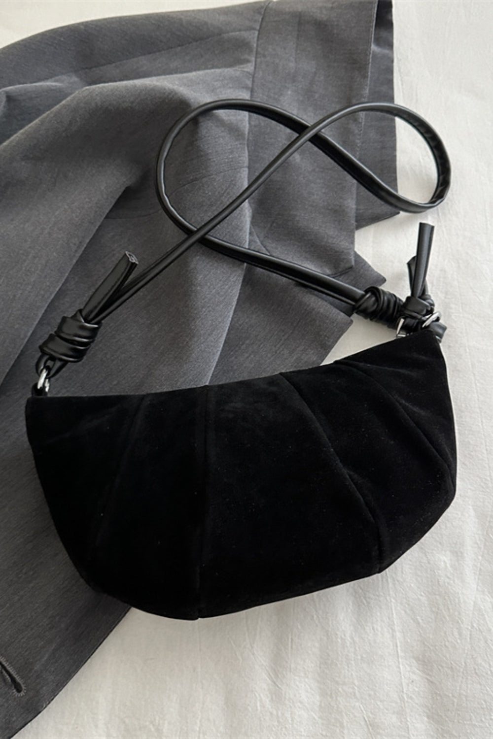 Suede Croissant Shape Shoulder Bag Trendsi