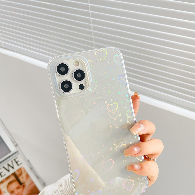 Laser Colorful Love For Double-sided Coated Silicone Phone Case ARZ