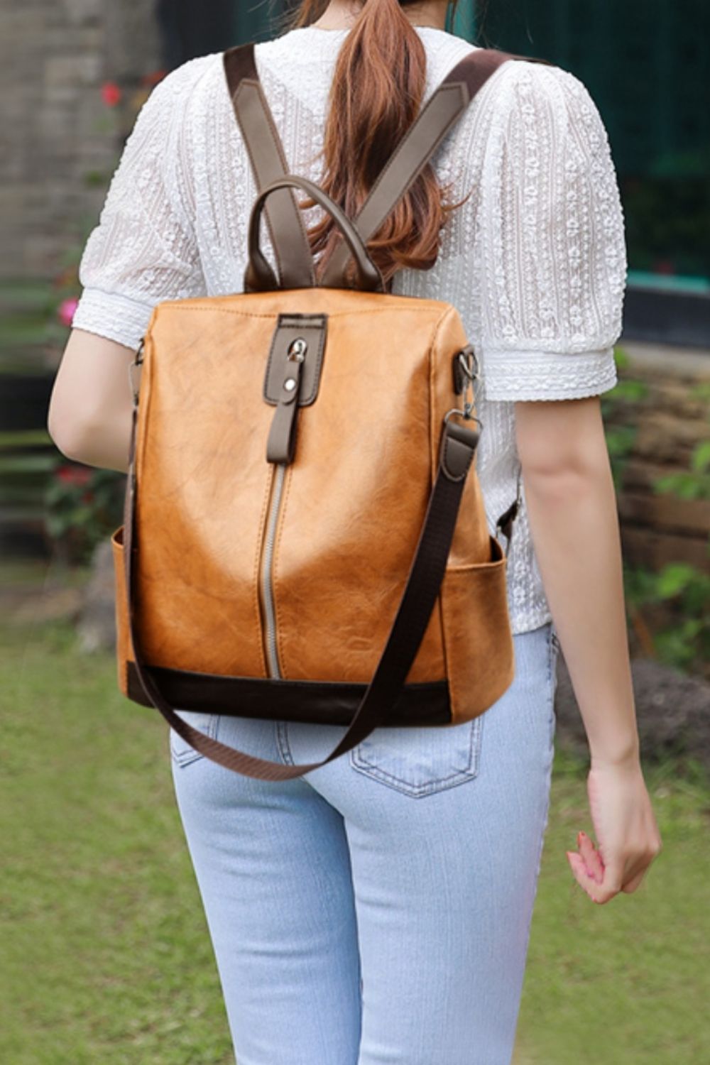 PU Leather Large Backpack Bag Trendsi