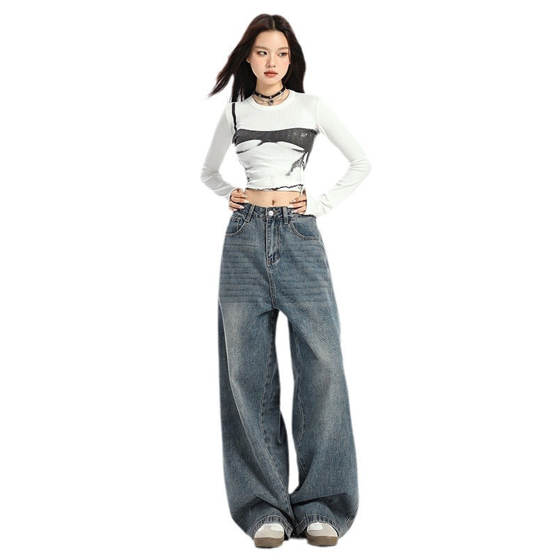 Women's American-style Retro Loose Wide-leg Pants ARZ