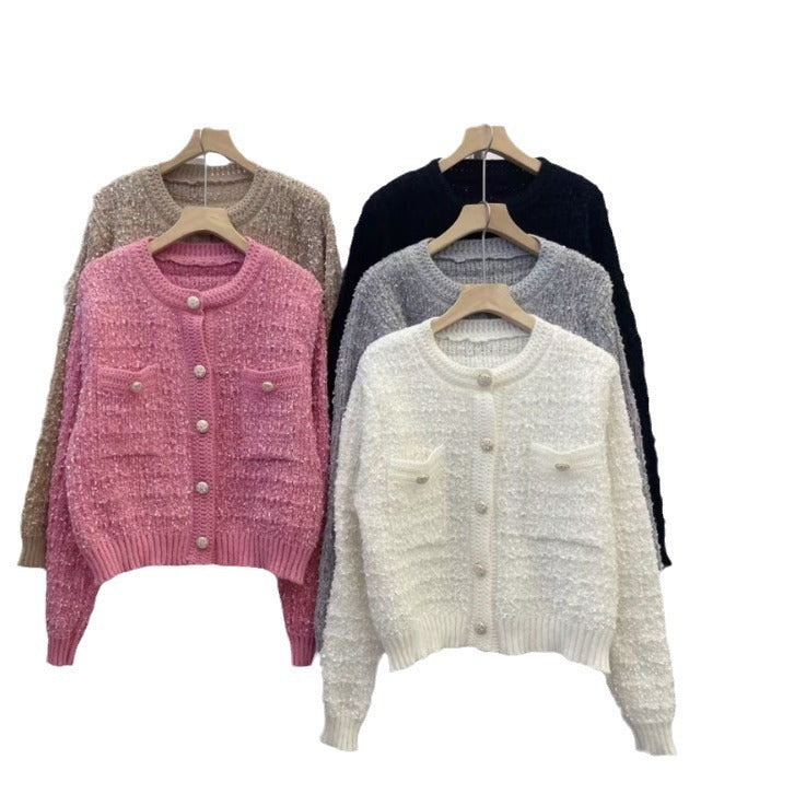 Knitted Top Women's Round Neck Sweater Coat ARZ