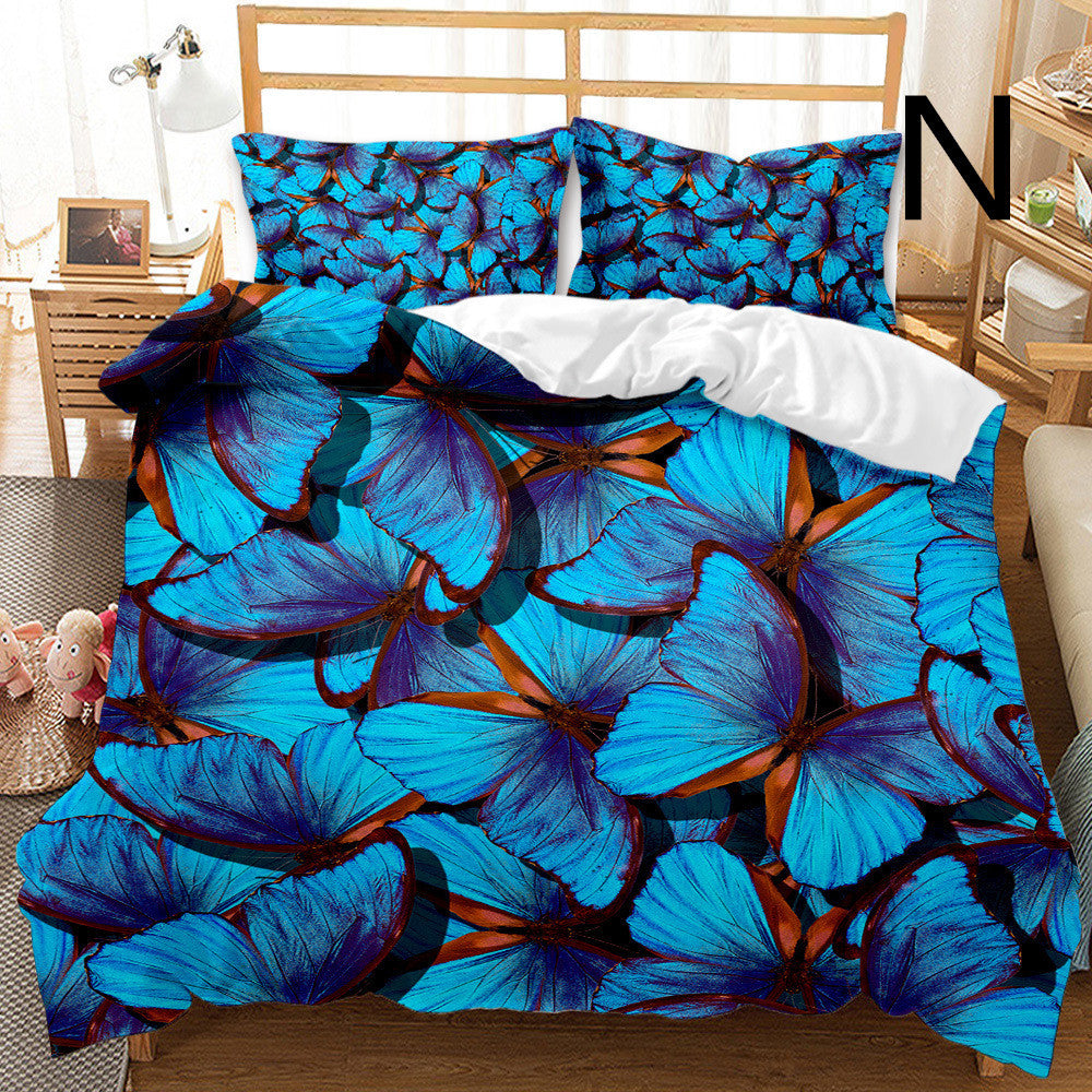 Butterfly Series Three-piece Bedding Quilt Cover Set ARZ