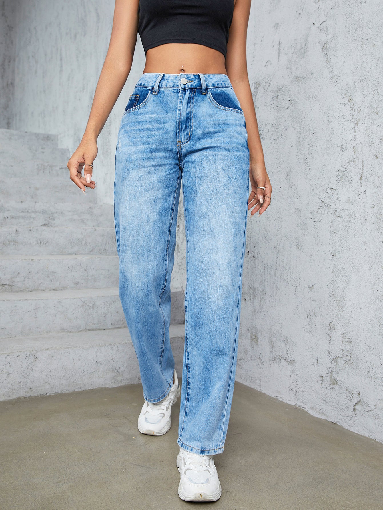 Simple And Stylish Casual Trousers Street Skinny Jeans ARZ