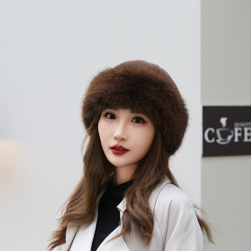 Thick Warm Artificial Fur Fashion Simple Fisherman Hat ARZ