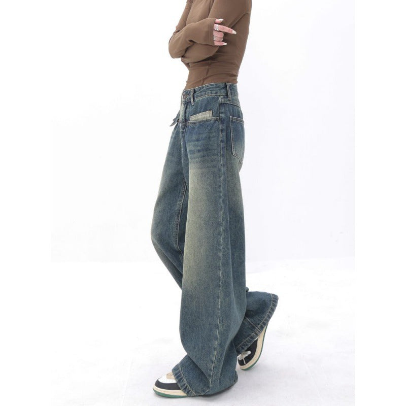 Women's Niche Loose Straight Wide Leg Jeans ARZ