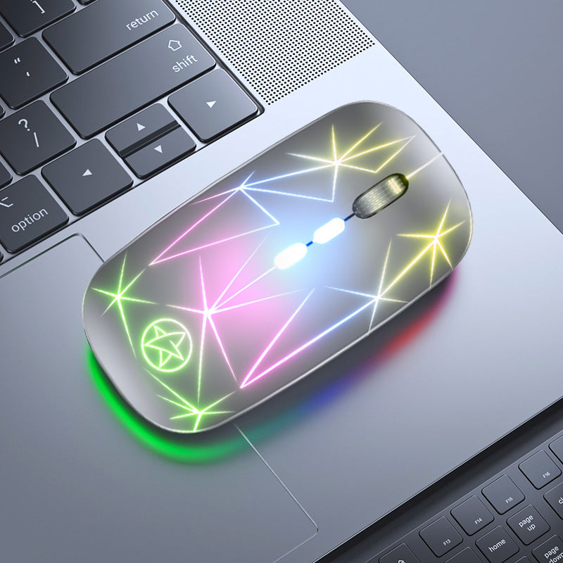 Wireless Bluetooth Mouse Dual-mode Luminous Charging Game Office 5-key Metal Roller ARZ