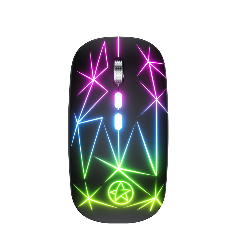 Wireless Bluetooth Mouse Dual-mode Luminous Charging Game Office 5-key Metal Roller ARZ