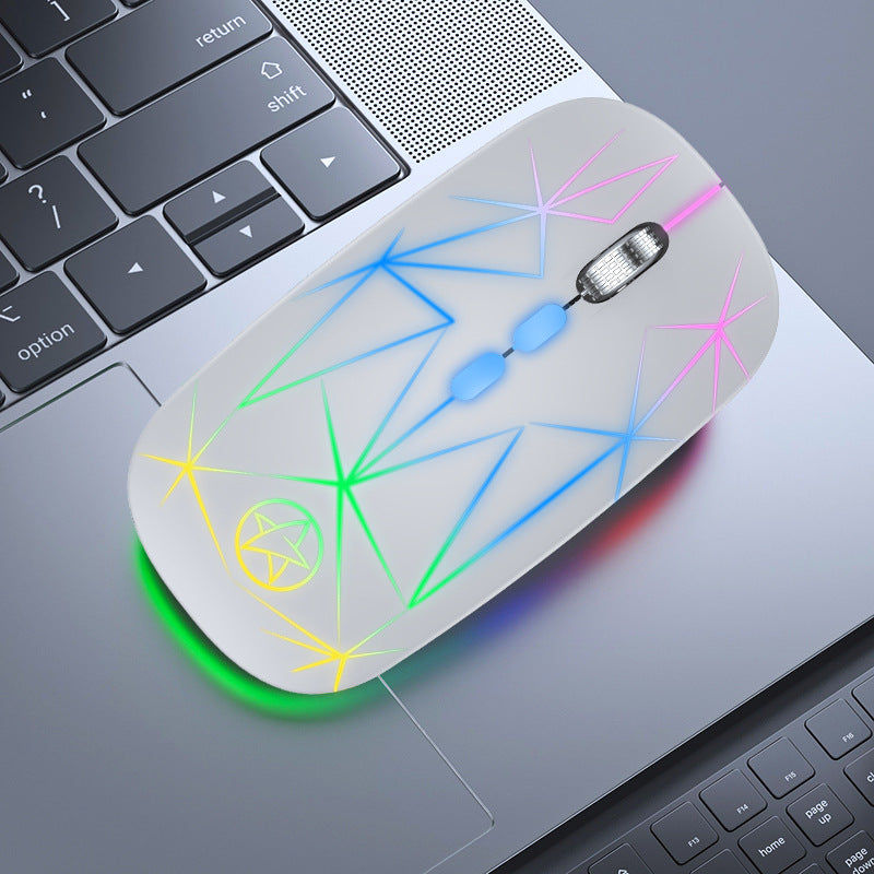 Wireless Bluetooth Mouse Dual-mode Luminous Charging Game Office 5-key Metal Roller ARZ