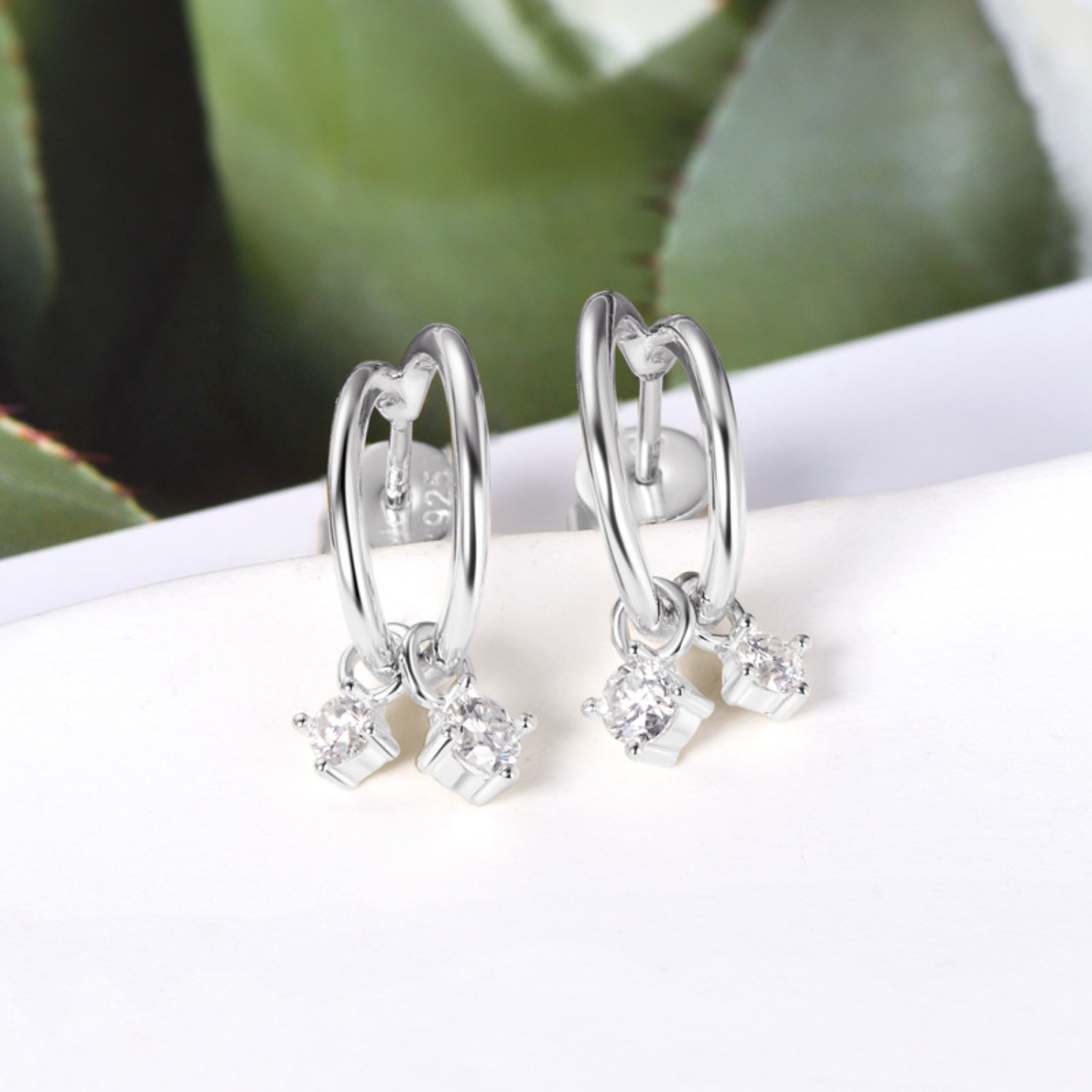 925 Sterling Silver Moissanite C-Hoop Earrings Trendsi