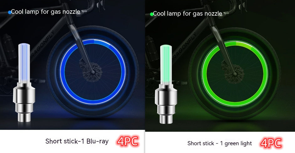 Neon Lights Tyre Wheel Valve Cap Light LED Car Tire Valve Caps Air Cover Tire Rim Valve Wheel Stem Cap Bike Light ARZ