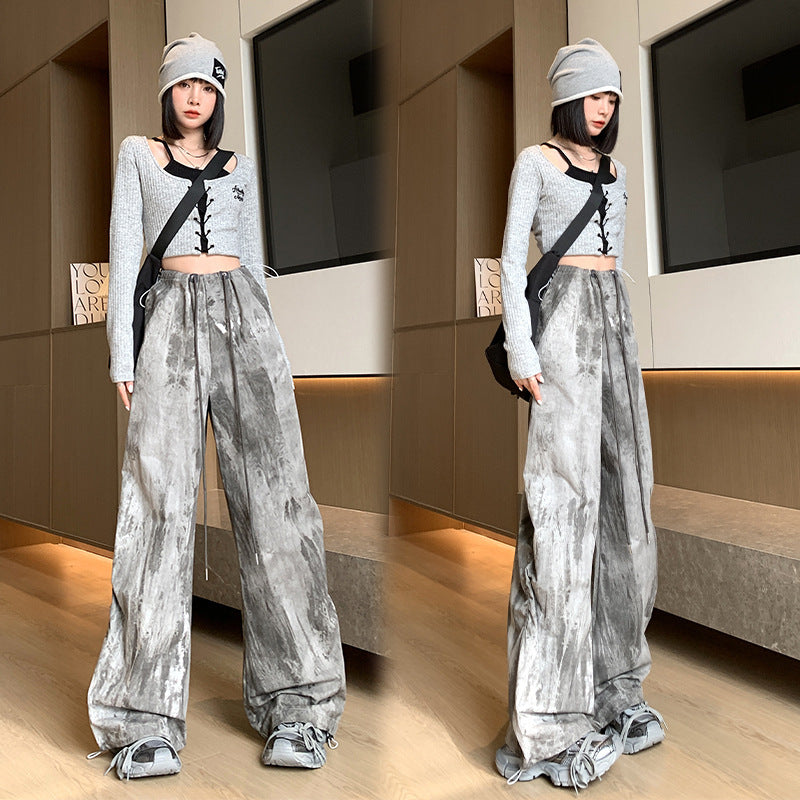 Retro Chinese Style Ink Tie-dye Overalls ARZ