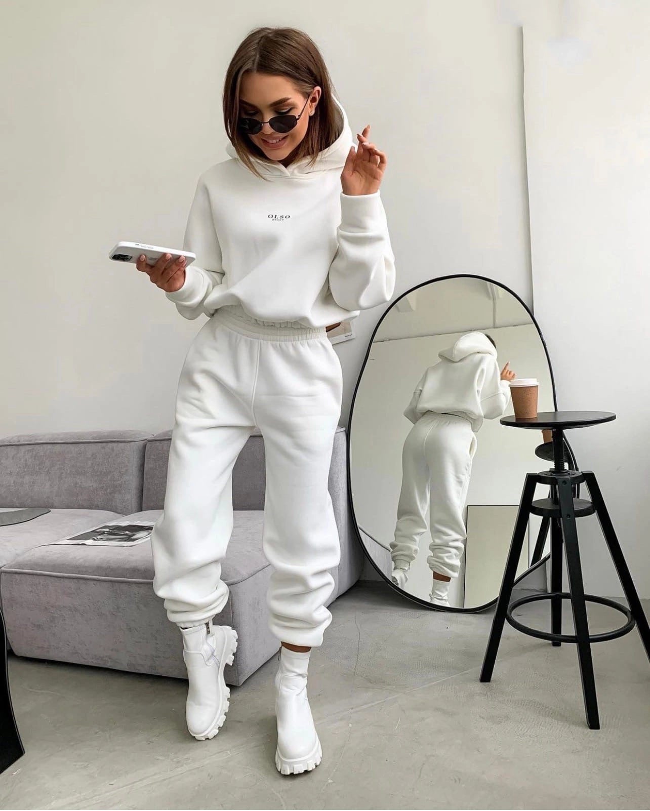 Women's Knitted Fleece Casual Suit Two-piece Set ARZ