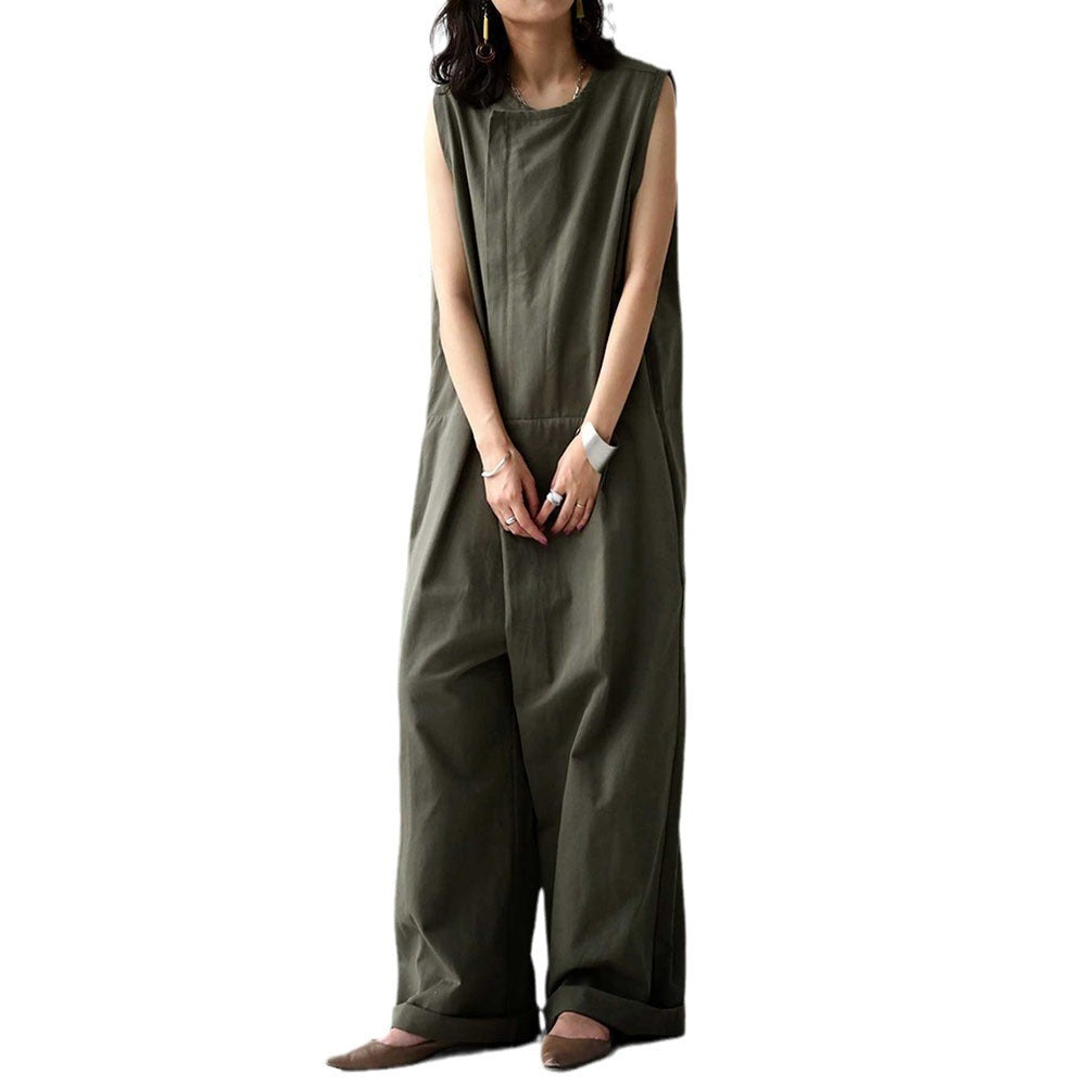 Temperament Pure Color Sleeveless Jumpsuit For Women ARZ