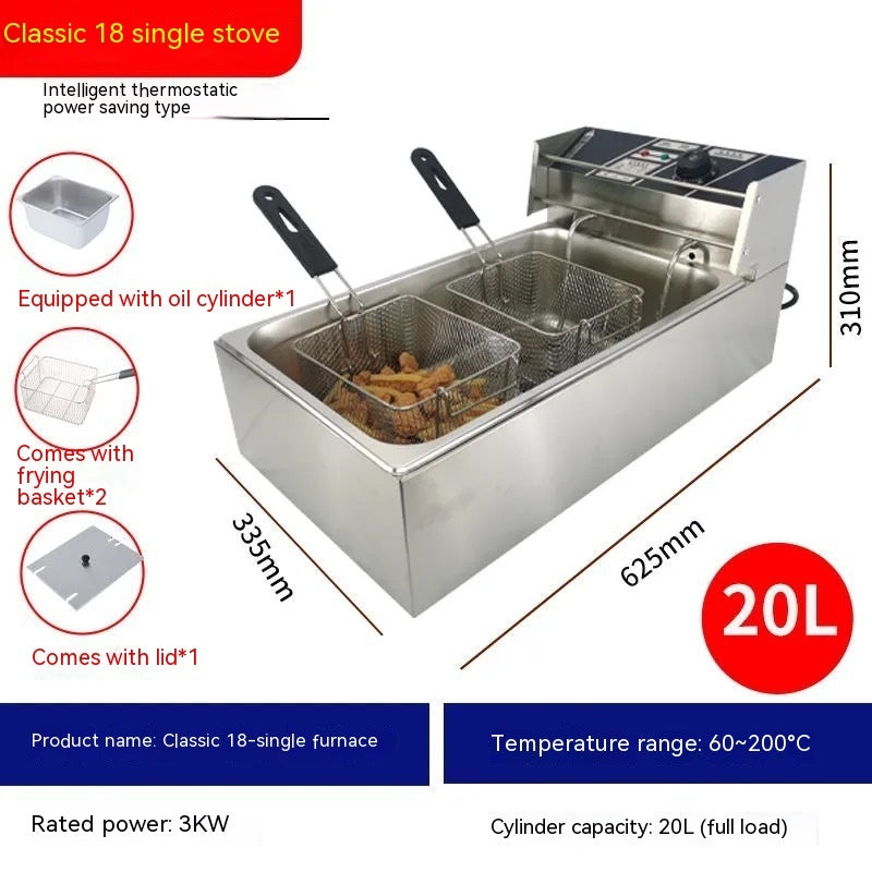 Commercial Stainless Steel Deep Frying Pan Temperature Control Large Capacity ARZ