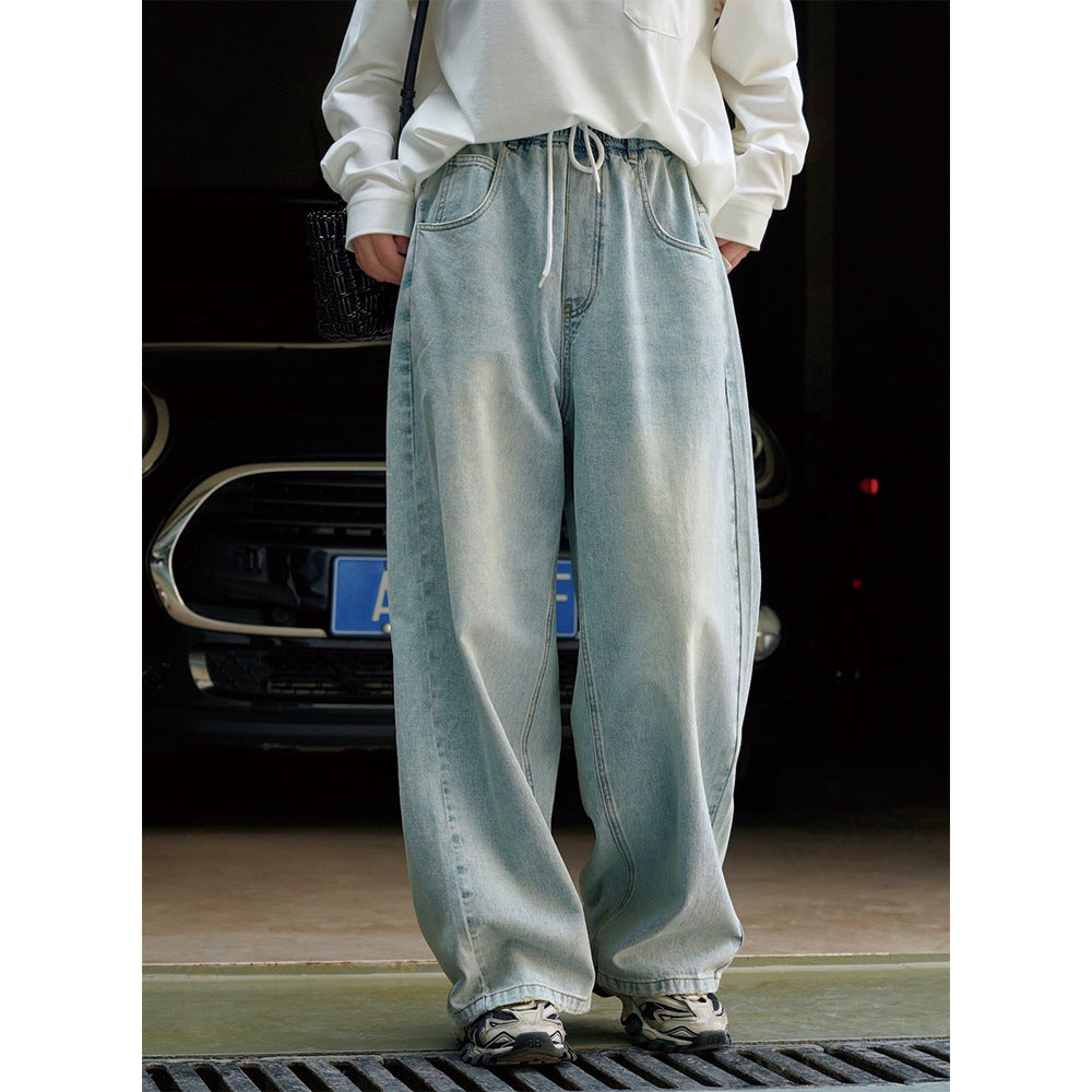 Loose Slimming Casual Light Blue Trousers Women ARZ