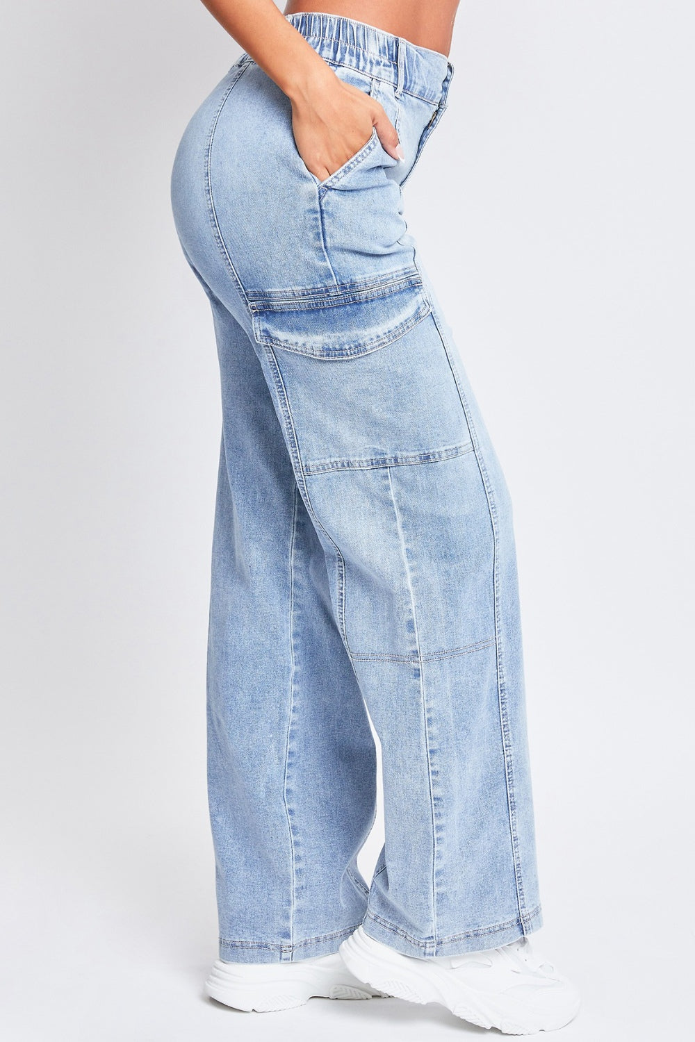 YMI Jeanswear High-Rise Straight Cargo Jeans Trendsi