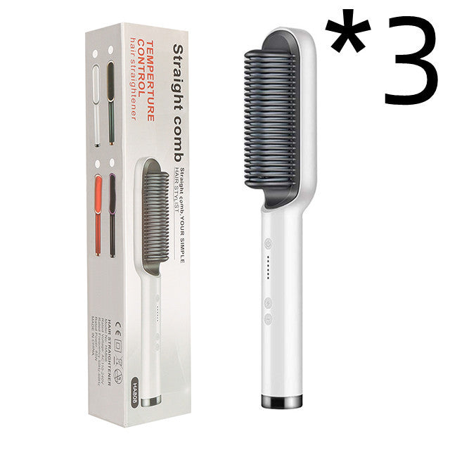 New 2 In 1 Hair Straightener Hot Comb Negative Ion Curling Tong Dual-purpose Electric Hair Brush ARZ