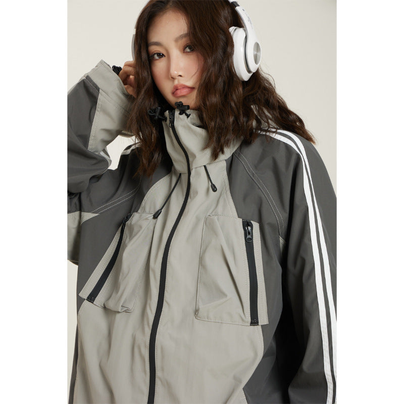 Waterproof Jacket Coat Female Stitching ARZ