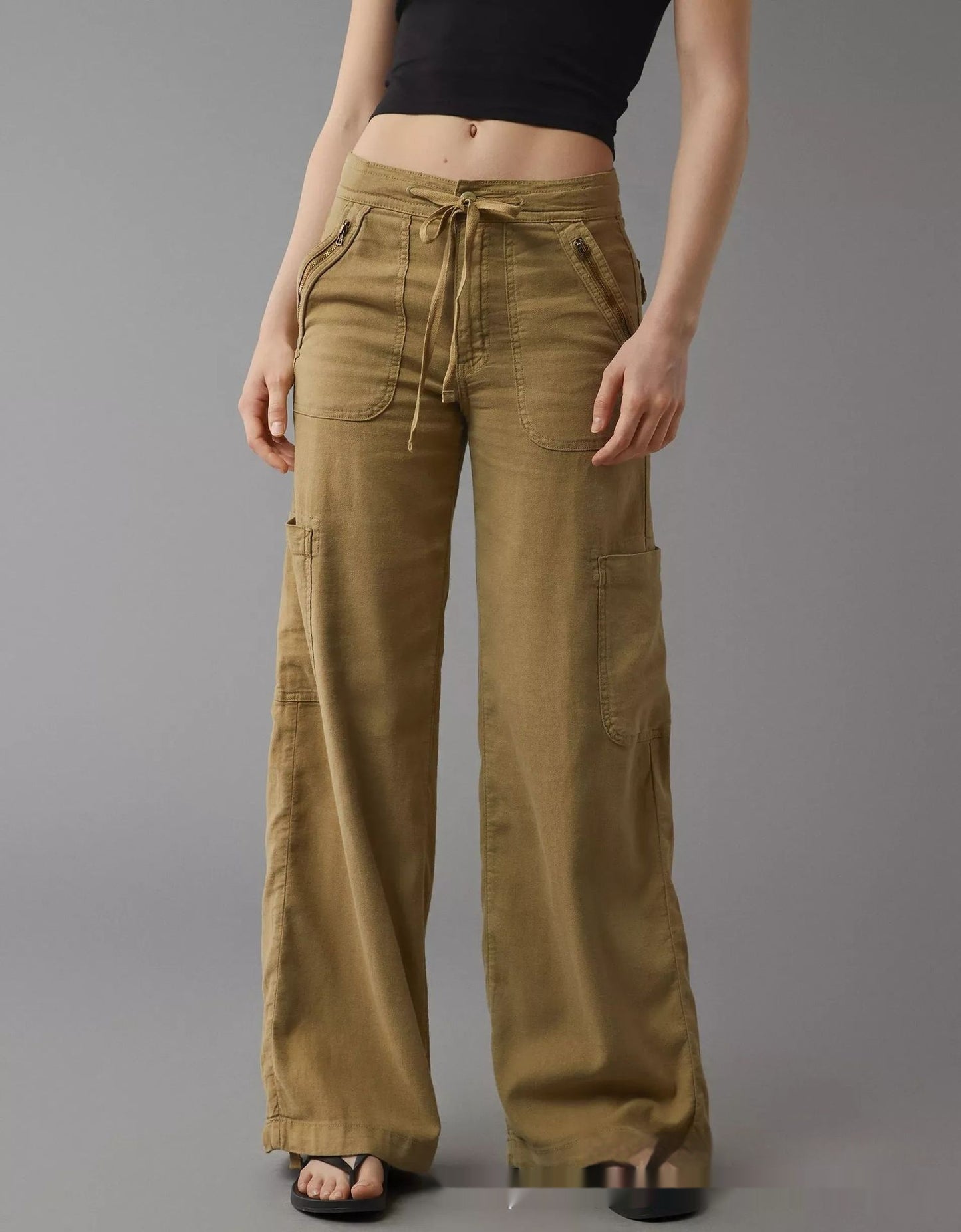 Women's Casual Versatile Solid Color Long Jeans ARZ