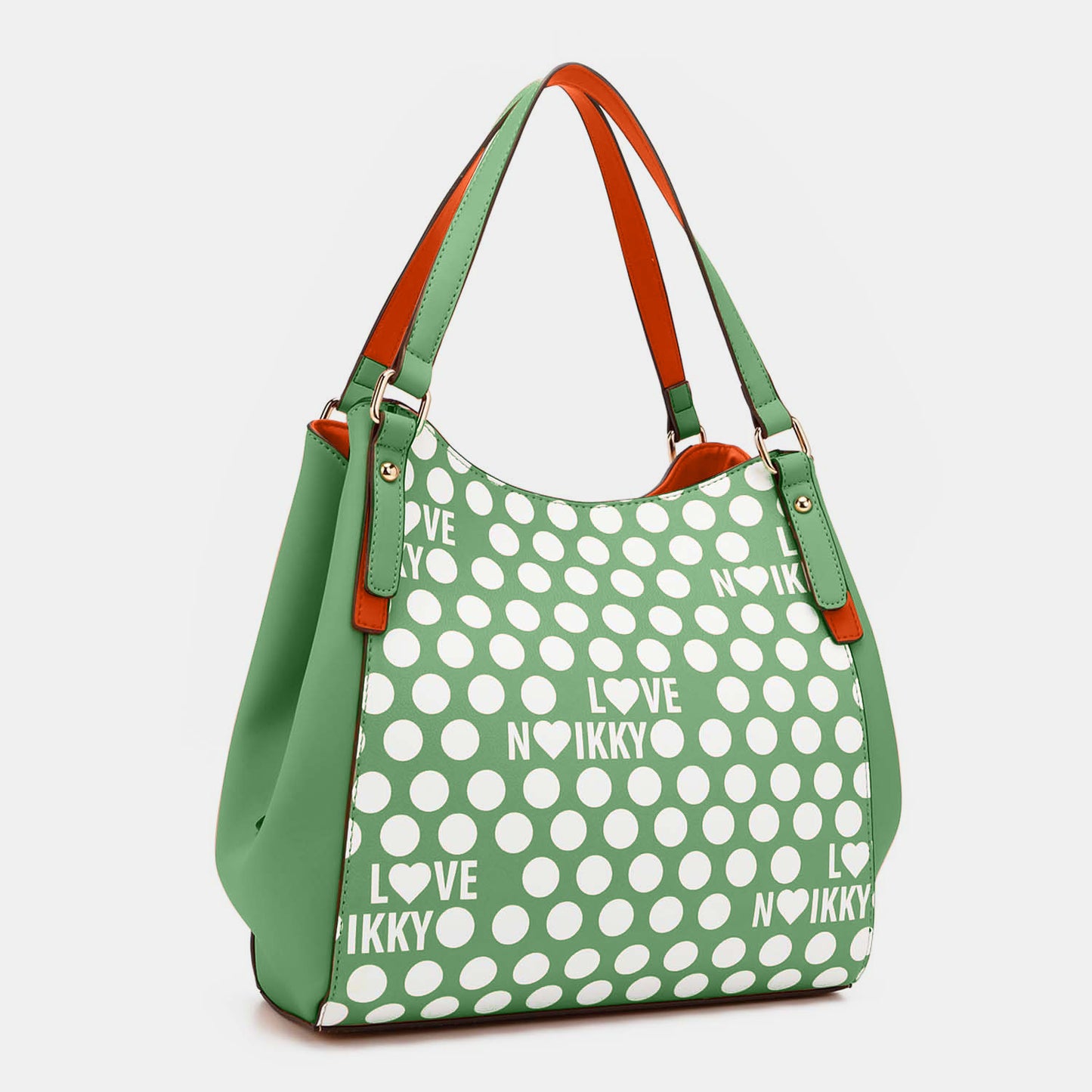 Nicole Lee USA Contrast Polka Dot Handbag Trendsi