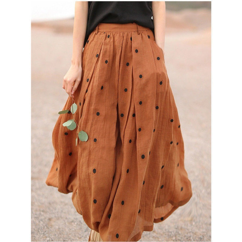 Women's Embroidered Polka Dot Double-layer Chiffon Skirt ARZ