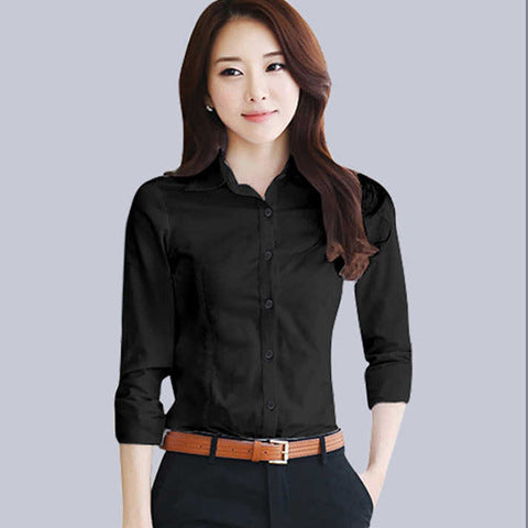 Women's Long Sleeve Slim Fit Slimming Business Shirt ARZ