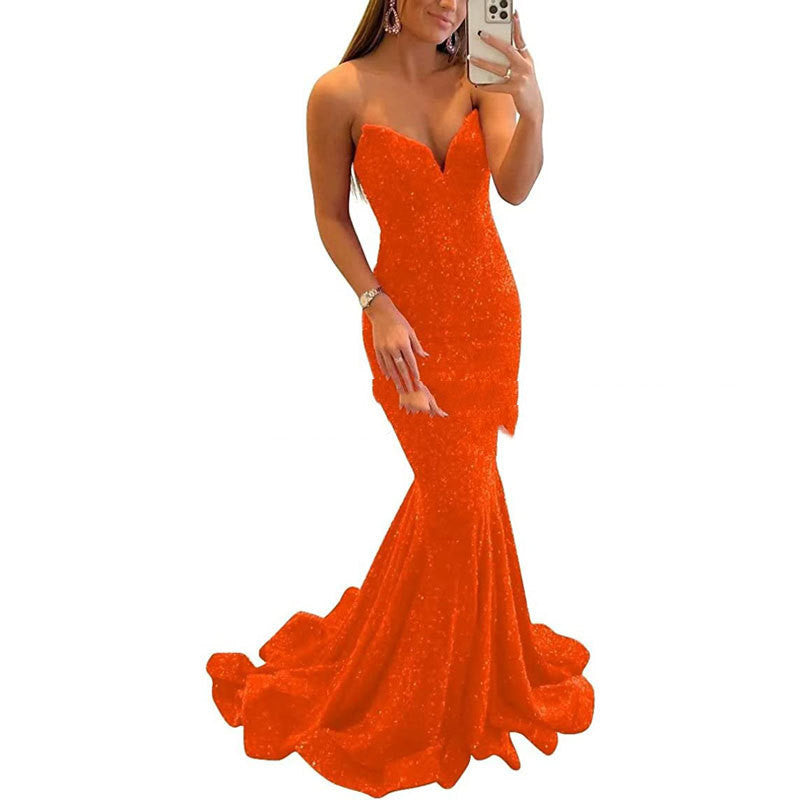 Sequin Evening Dresses For Women Formal Sexy Long Prom Party Gowns ARZ