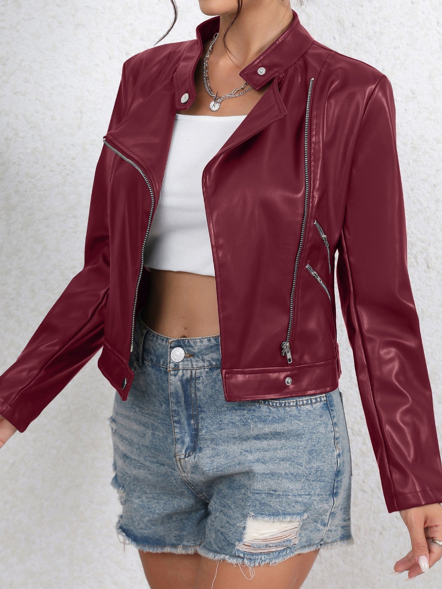 Fashionable All-match Leather Jacket ARZ